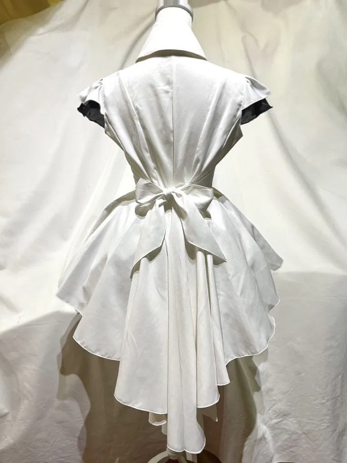 [MARBLE] Marble Gothic -style elegan style jacket type drape dress: Blue bright