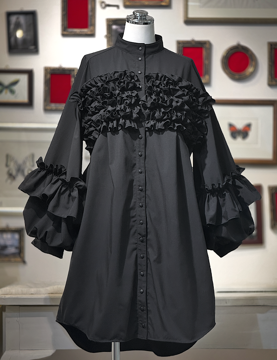 [NA+H] NA PLUS H ● 예약 ● EPEMERAL SHIRS DRESS (검은 색)
