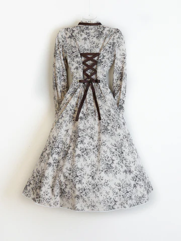 [Victorian Maiden] Victorian Maiden Louise Classical Doll Dress (맞춤형 Rococo bouquet Pattern) Towald Rococo Burgundy/Tailored Rococo Dark Brown/Tailored Rococo Black