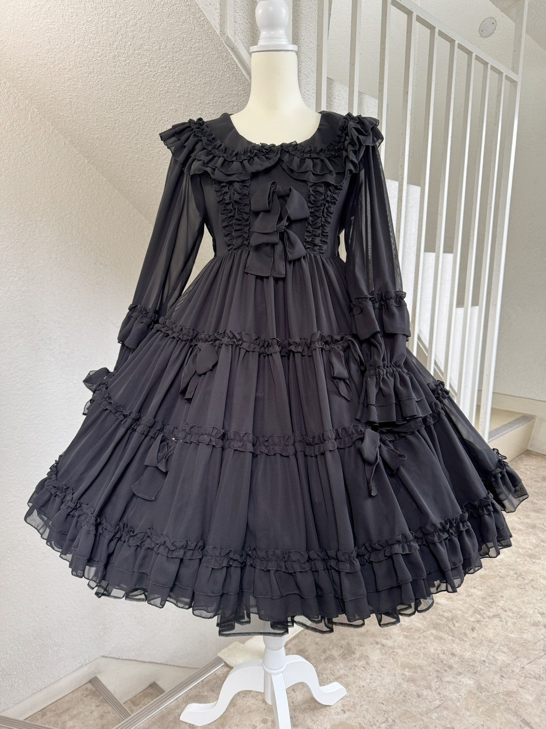 [Physical Drop] Physical Drop Chiffon Baby Doll [Black/Plus Size]