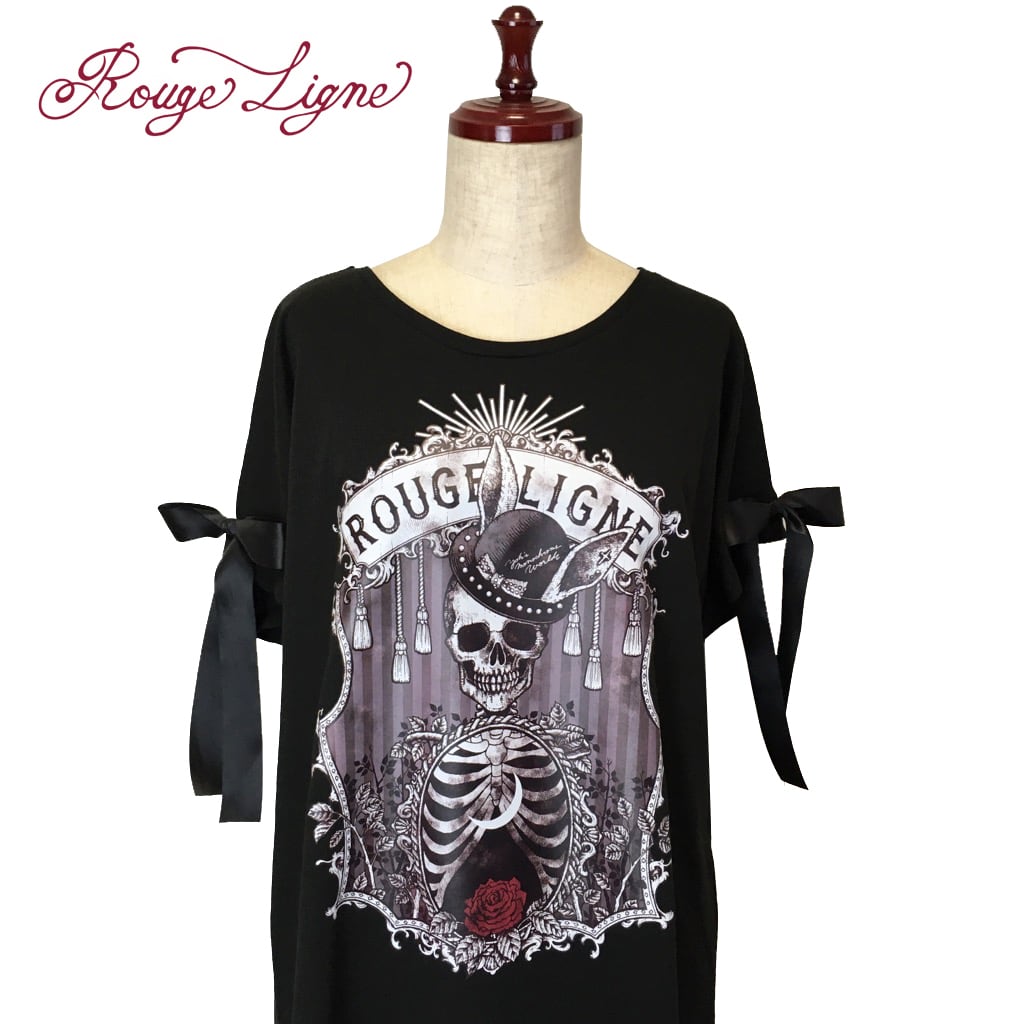 【Rouge Ligne】　リボンTシャツワンピース「Rabbit hat」