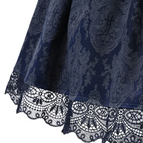 【Sheglit】シェグリット　"Victorian"タックスカート　グレー/ネイビー/ブラック