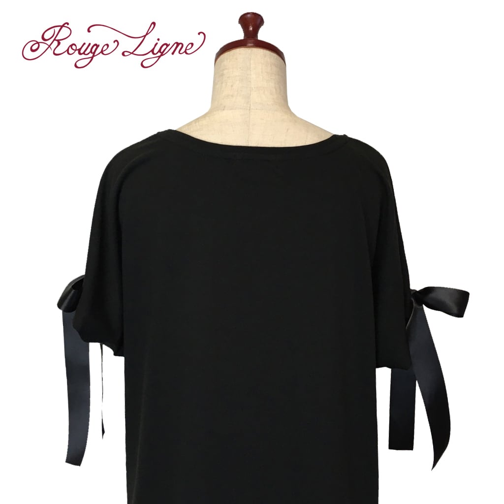 【Rouge Ligne】　リボンTシャツワンピース「Rabbit hat」