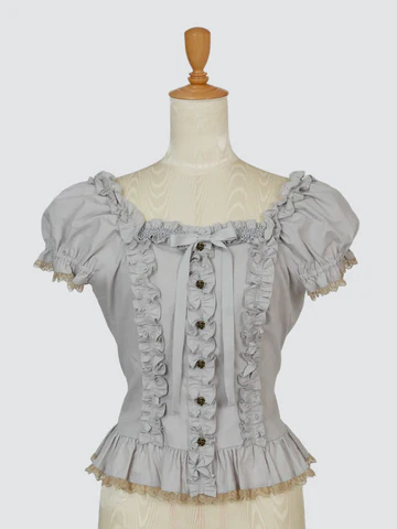 【Victorian maiden】ヴィクトリアンメイデン　★ご予約受付中★ vintageレースプリントスリーブフリルビスチェ