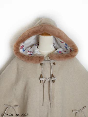 [Victorian Maiden] Victorian Maiden Paddington™ Duffel Cape Beige/Bordeaux/Navy