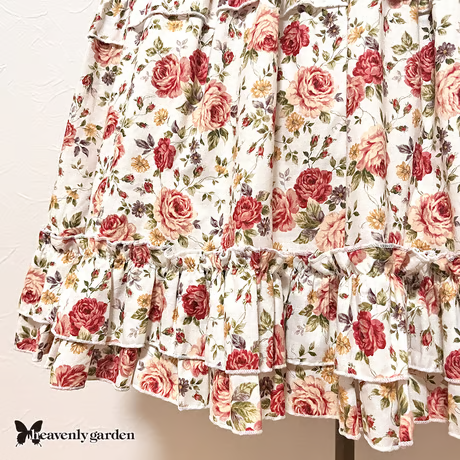 [Jardin céleste] Robe de salon à volants Heavenly Garden Rose - Rouge
