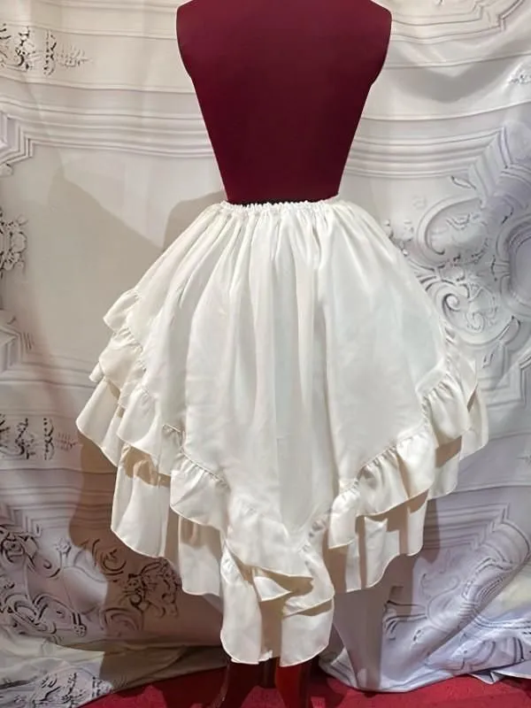 [Marbre] Marble court / leader V-Frills en forme de jupe longue blanc
