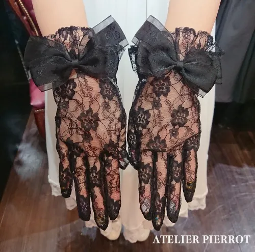 【ATELIER PIERROT] Atelier Piero Lace Glove短長黑色