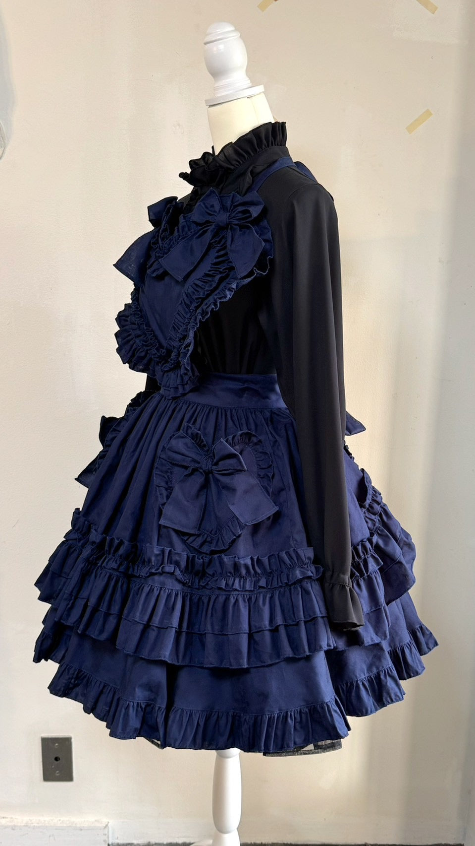 [피지컬드롭] 피지컬드롭 하트 앞치마+치마 세트 [네이비블루]