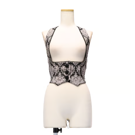 [Sheglit] Shegrit "Victorian" Halter Ribbon Chaleco Navy/Negro