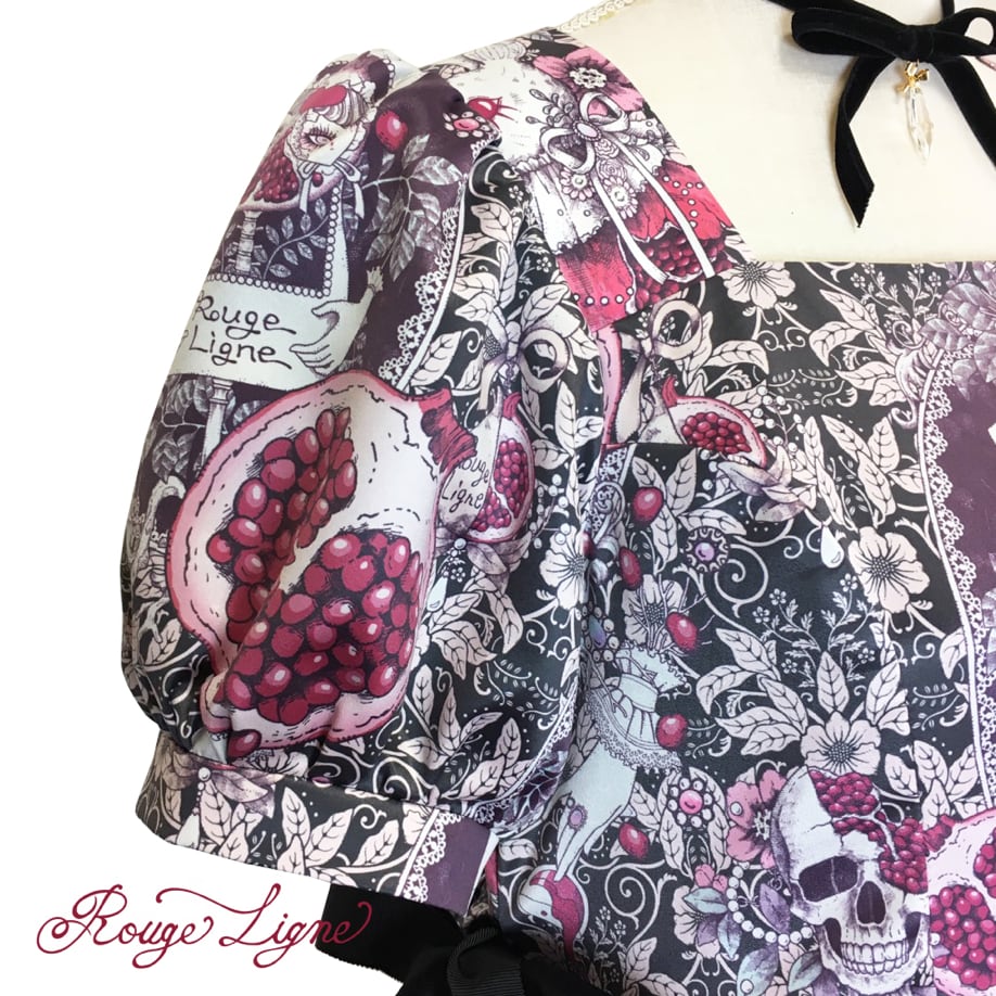 [Rouge Ligne] Rouge Ligne The Pomegranate Dress I Loved/Pink×Black