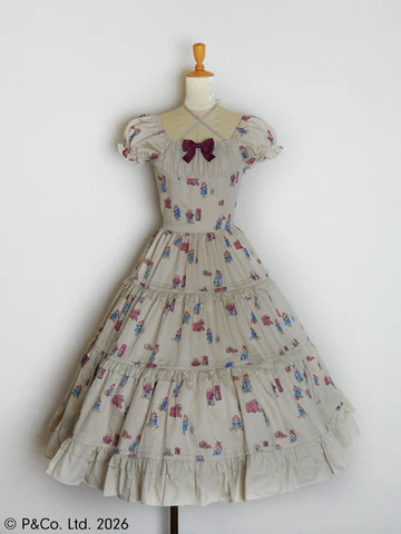 【Victorian maiden】ヴィクトリアンメイデン　Paddington™ ティアードドレス　ホワイト/ベージュ