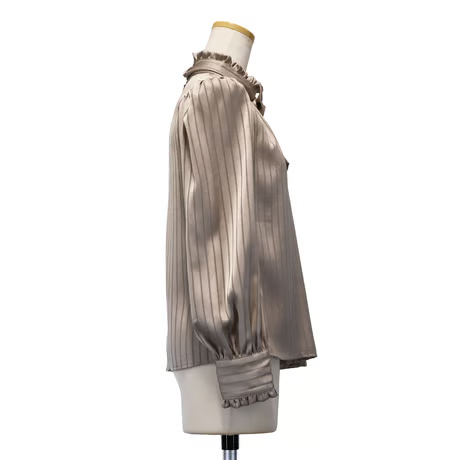 [Sheglit] Gestreifte JQ-Bluse von SheglitWhite/Bordeaux/beige/Black