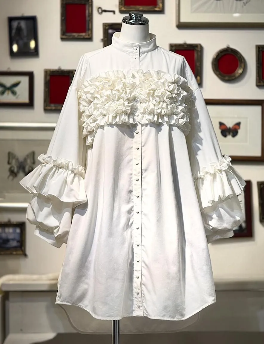 [NA+H] NA PLUS H ● 예약 ● EPEMERAL SHIRS DRESS (흰색)