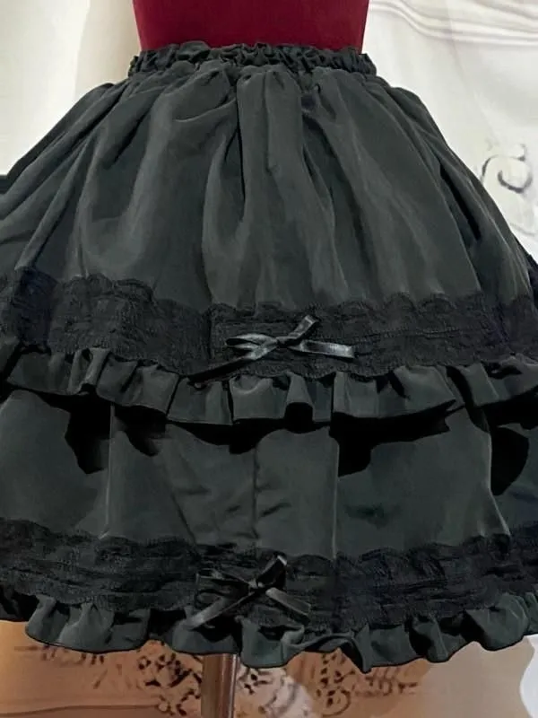 [Mármol] Manga de manga de hojaldre de mármol -Cordete de encaje que contiene Puji: Black X Black Lace