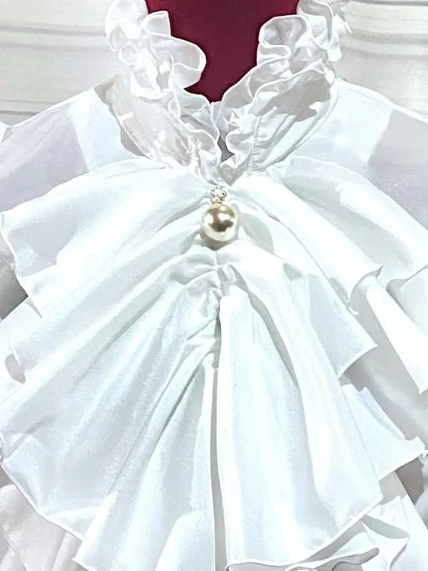 [Marble] Marble Bijoux Volume Bijoux Blouse thaï: noir