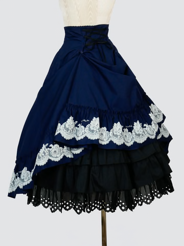 【Victorian maiden】ヴィクトリアンメイデン　★ご予約受付中★ vintageレースプリントバッスルスカート