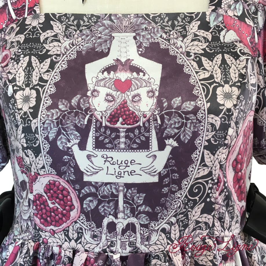 [Rouge Ligne] Rouge Ligne The Pomegranate Dress I Loved/Pink×Black