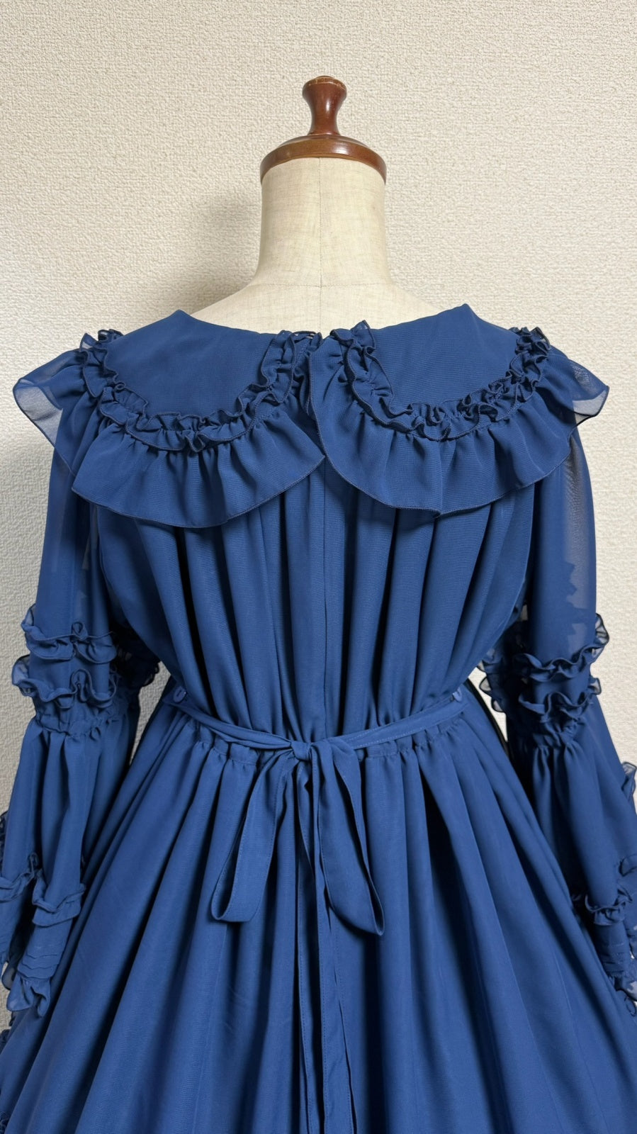 【Physical Drop】フィジカルドロップ　クラシカル姫袖ドレス【ネイビー】