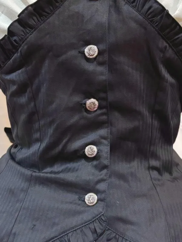 [Marbre] Robe de chemisier de style marbre à bustier en marbre avec croix de motif: Off Blanc X Black Stripe x Black cravate