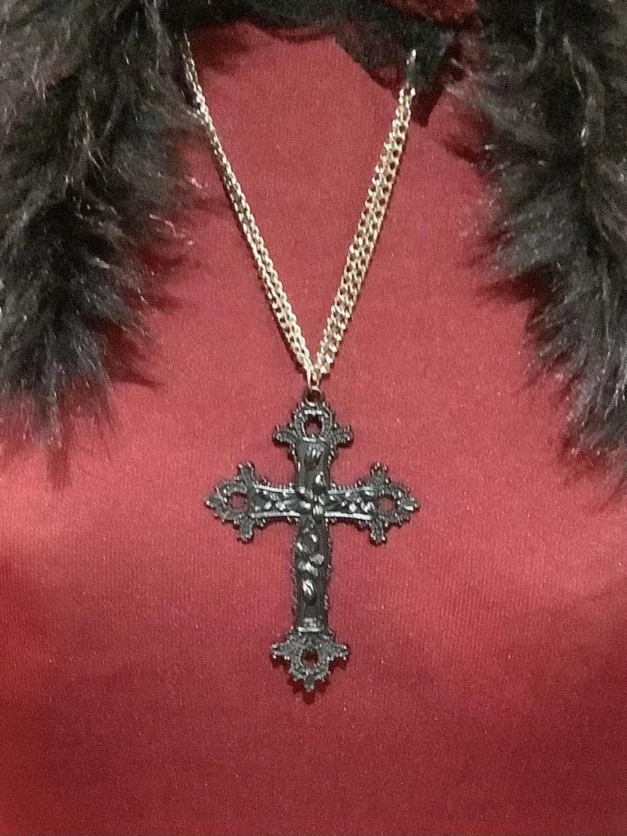 [대리석] 크로스 케이프와 함께 대리석 장식 십자가 : 검은 색