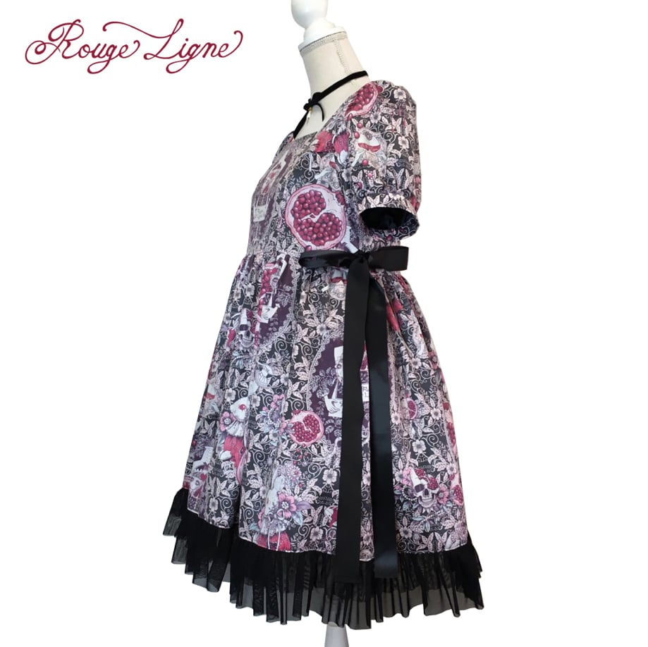 [Rouge Ligne] Rouge Ligne The Pomegranate Dress I Loved/Pink×Black