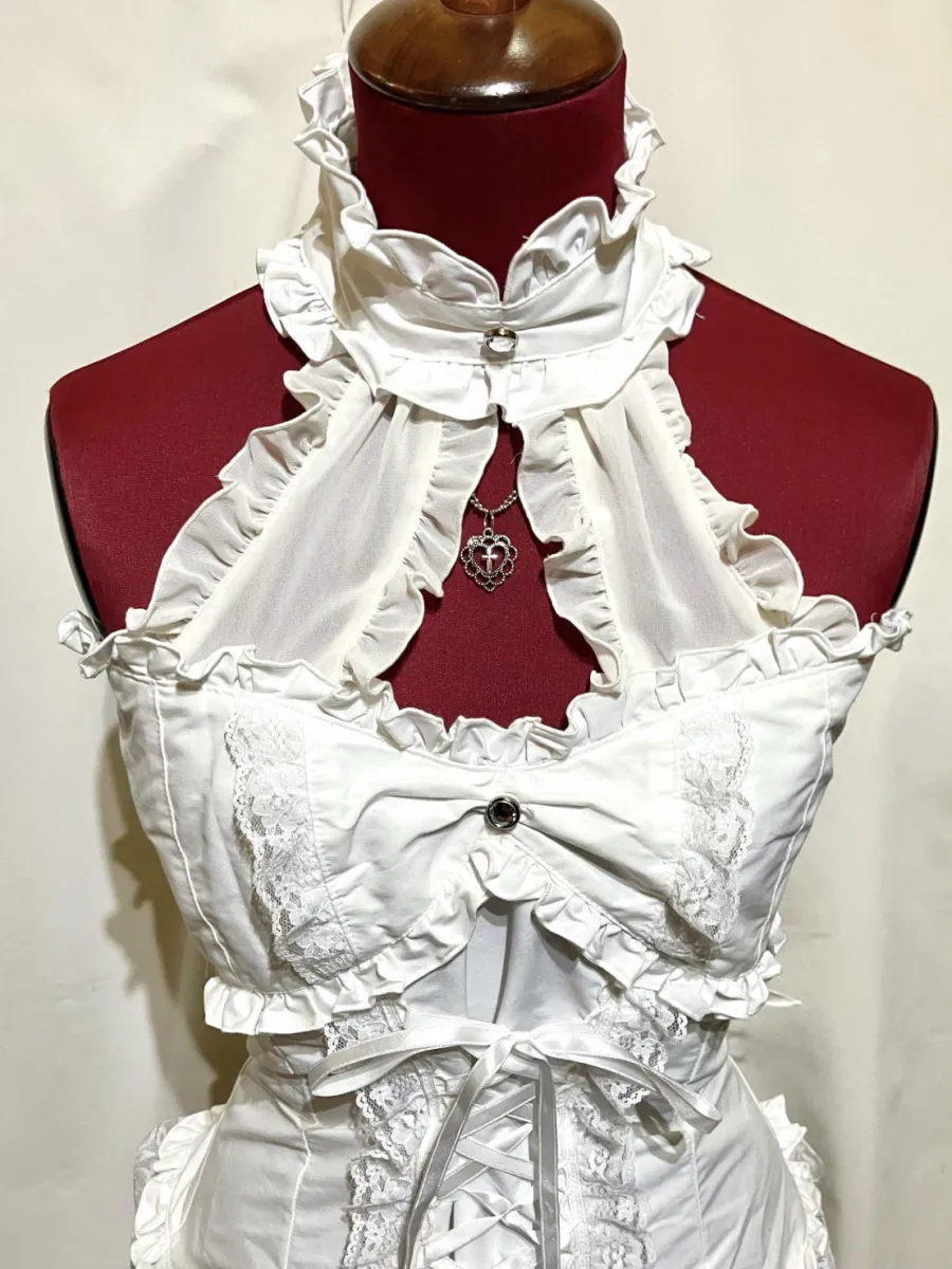 [Mármol] Marble Lace-Up Bustier con accesorios: Burdeos Pattern x Black