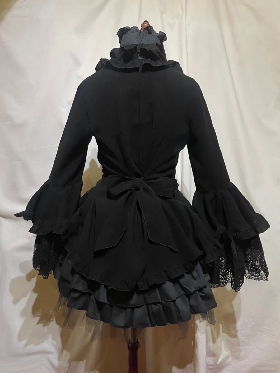 [大理石]大理石ribonde礼服 /经典泰国侧钉连衣裙一件：黑色X黑色郁金香