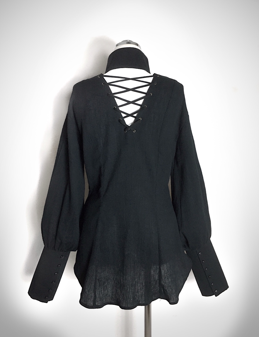 【Na+H】エヌエープラスエイチ　ブラウスセット(楊柳/黒)