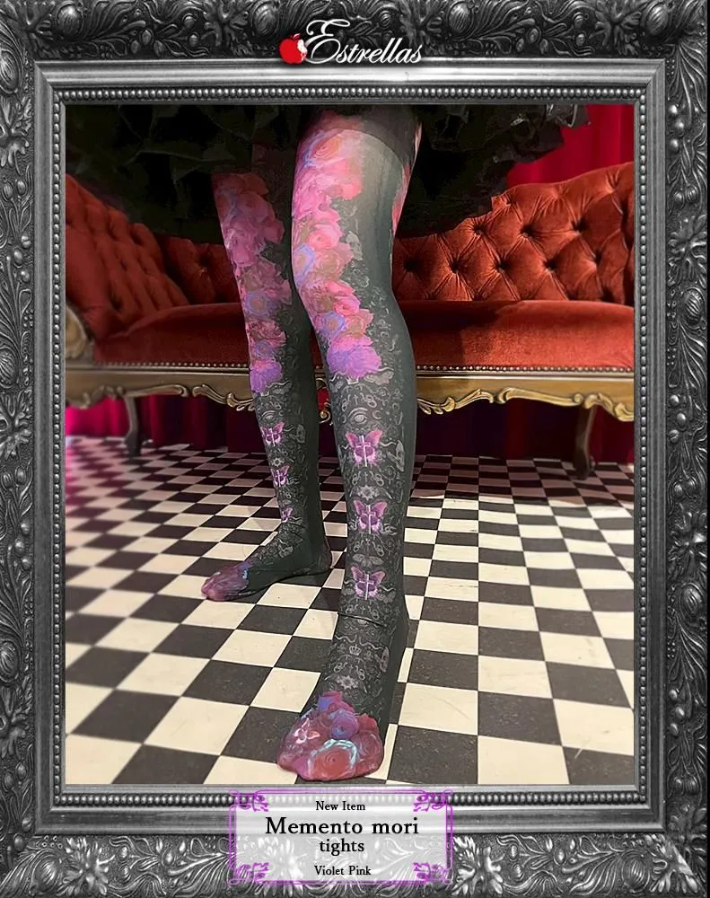 [Estrellas] Estrellas Memento Mori Tights/Violet Pink/Plus Size 사용 가능