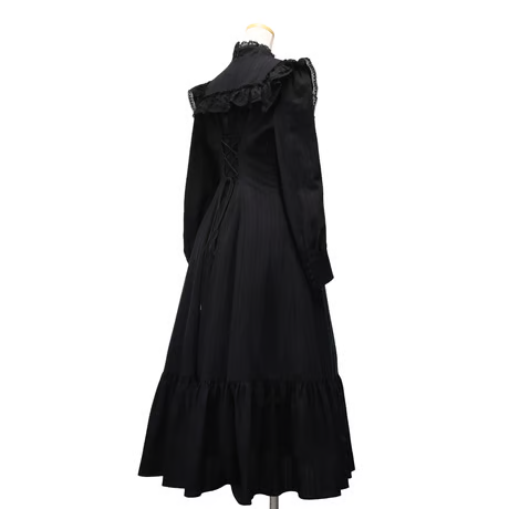 【Sheglit】シェグリット　鈴蘭のレースドレス　グレー/ブラック