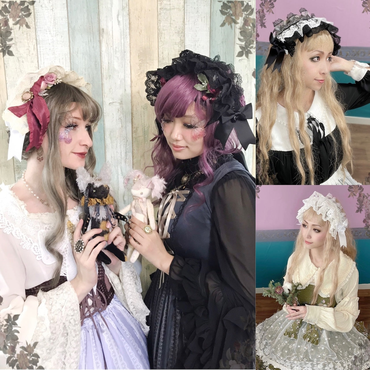 【Morun×Muuna Stoik】모란 무나스토틱 Libra 헤드 드레스 생성/화이트/블랙×레드/블랙×화이트/블랙×블랙/블랙×그린