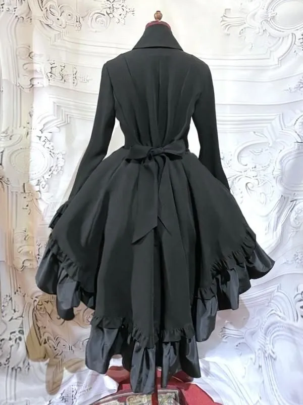 [Marmor] Marmor Gothic Diamond Schnitt Thai Bluse Thai Kleid: Schwarz x blauer Elliptikstein