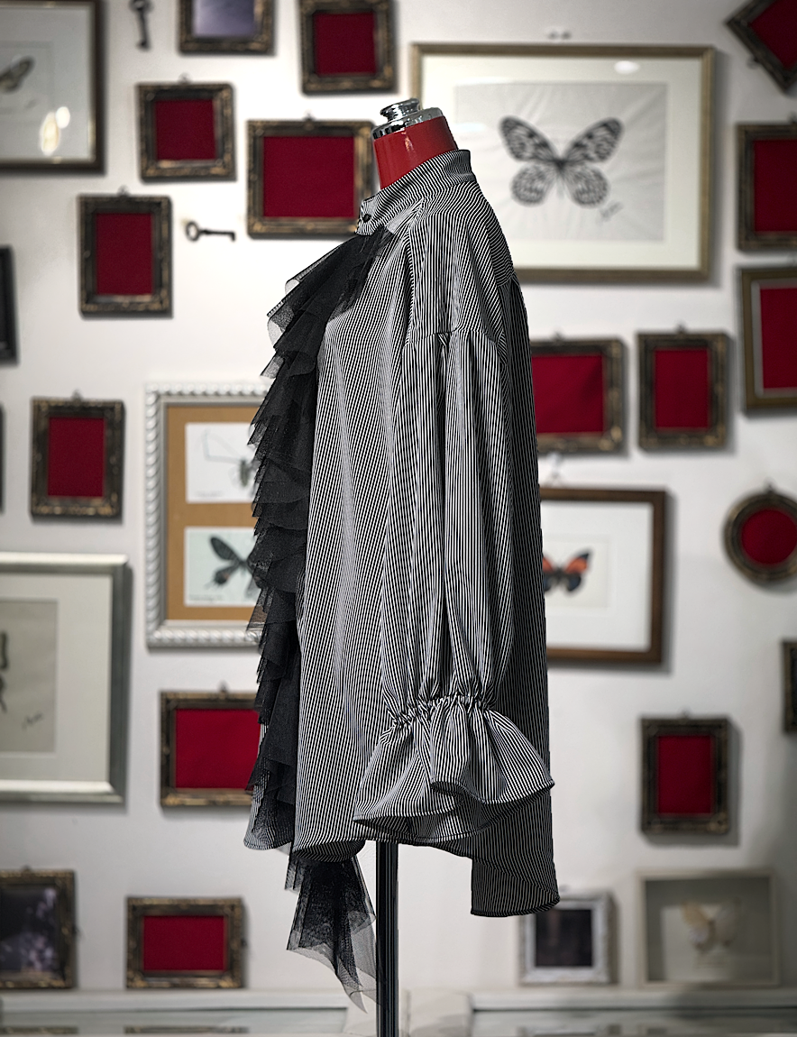 【Na+H】エヌエープラスエイチ　mirrorストライプシャツ