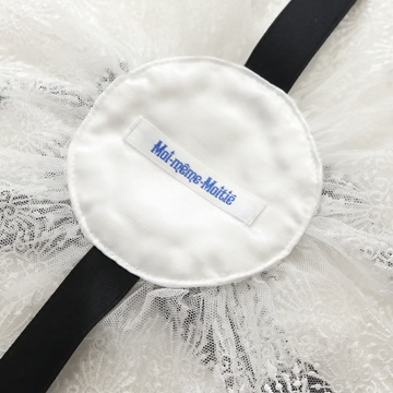 [MOI MEME MOITIE] Mowam Moi Mowatier Crown Race Round Headdress OFF-White x Black