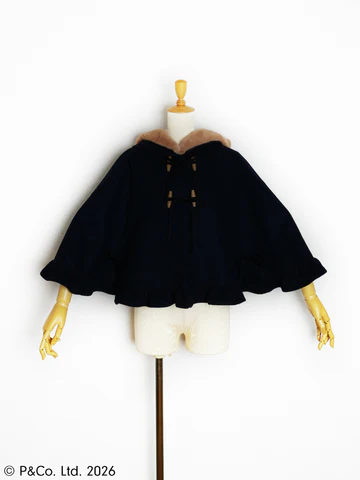 [Victorian Maiden] Victorian Maiden Paddington™ Duffel Cape Beige/Bordeaux/Navy