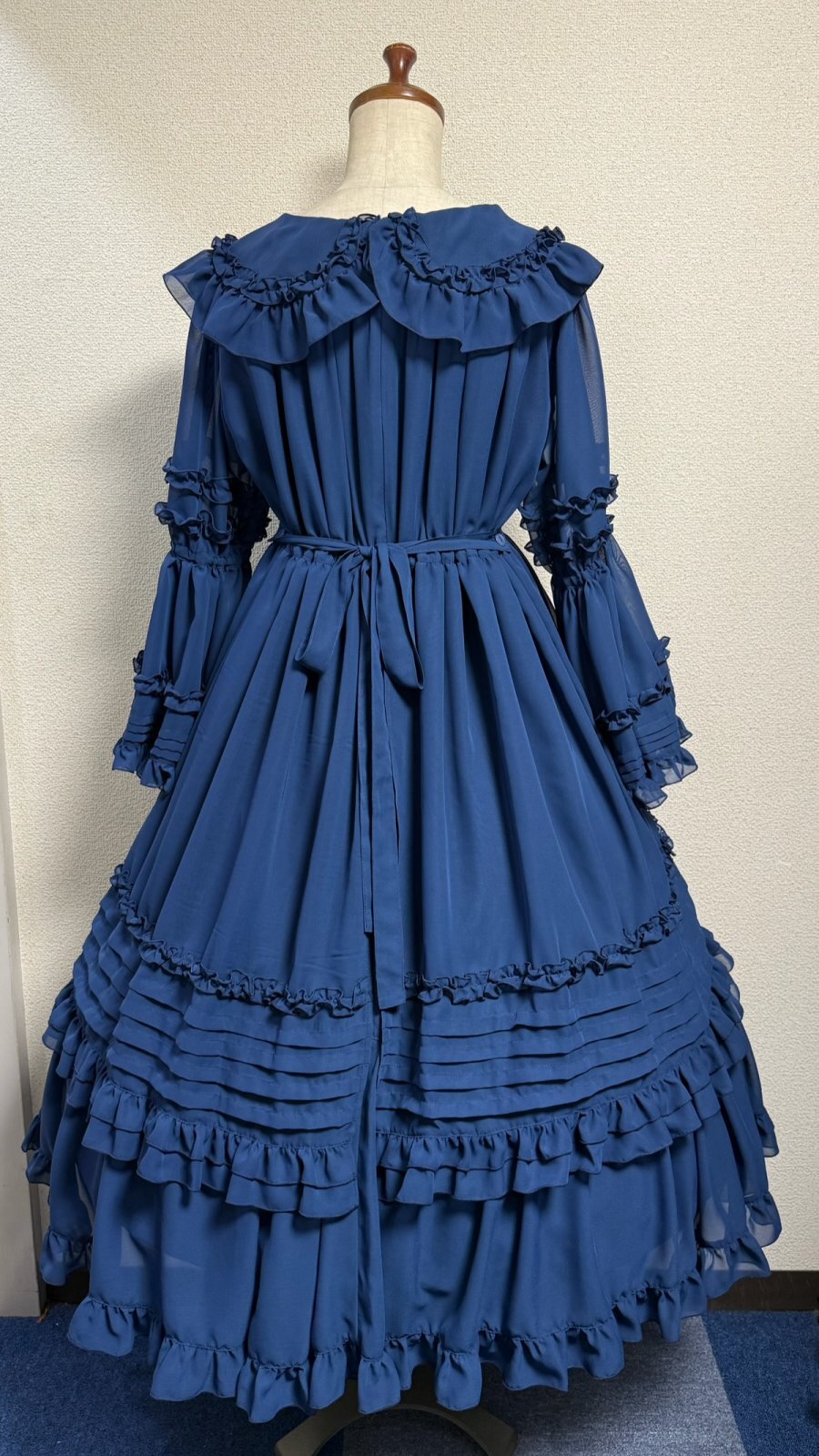 【Physical Drop】フィジカルドロップ　クラシカル姫袖ドレス【ネイビー】