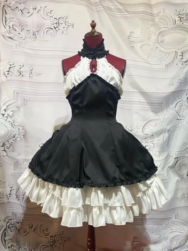 [MARBLE] Marble feminine dress with accessories + lace shawl + lace belt: black