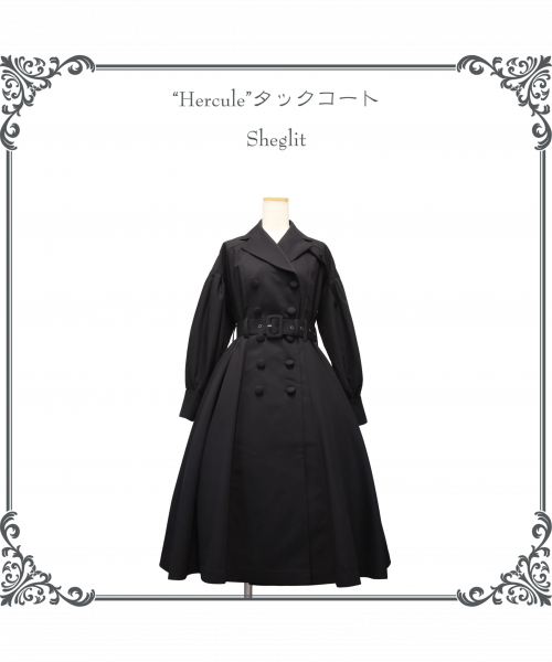 【Sheglit】シェグリット　"Hercule"タックコート　ブラック　