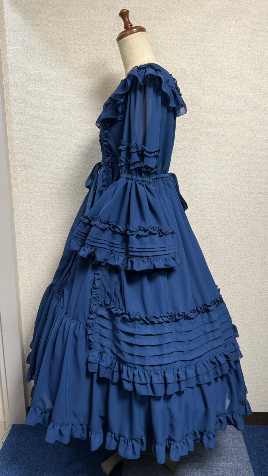 【Physical Drop】フィジカルドロップ　クラシカル姫袖ドレス【ネイビー】