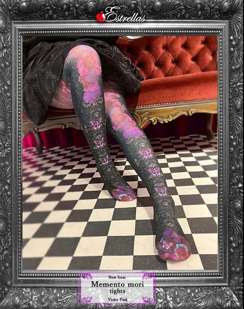 [Estrellas] Estrellas Memento Mori Tights/Violet Pink/Plus Size 사용 가능