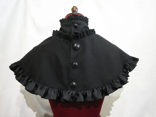 [MARBRE] Cape puritaine réversible en croix de marbre (avec collier chapelet) : Blanc x noir