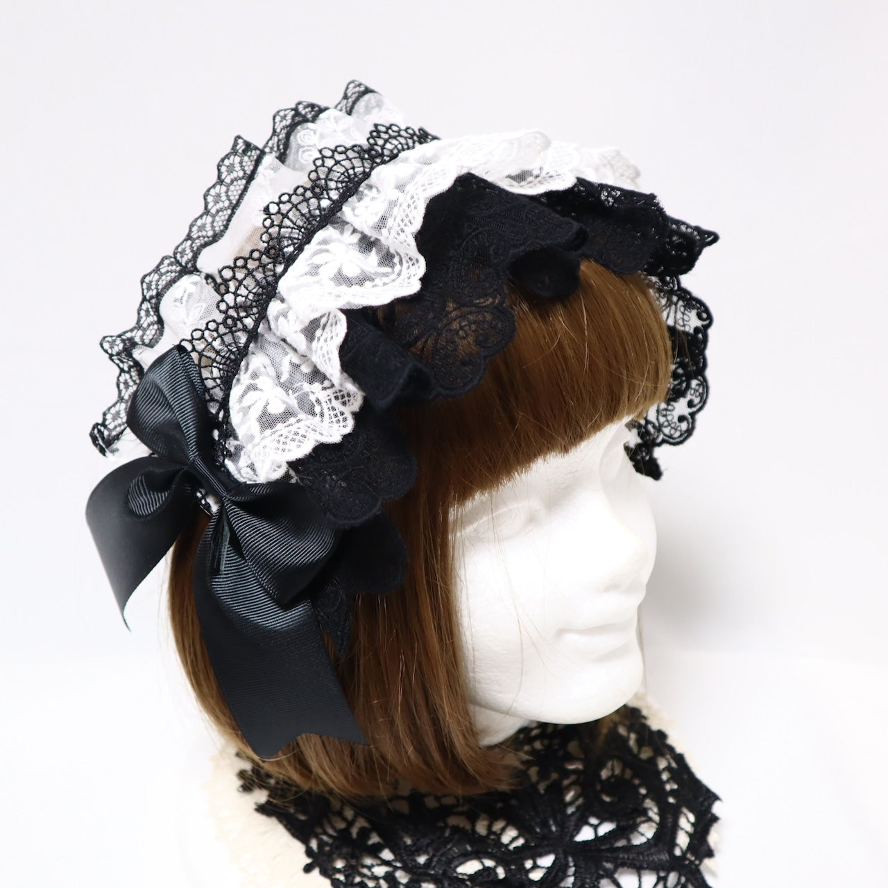 【Morun×Muuna Stoik】모란 무나스토틱 Libra 헤드 드레스 생성/화이트/블랙×레드/블랙×화이트/블랙×블랙/블랙×그린