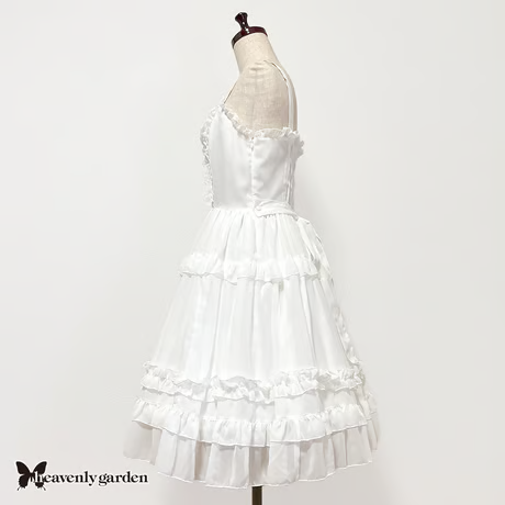 【heavenly garden 】ヘヴンリィ ガーデン　シフォンジャンパースカート・ホワイト