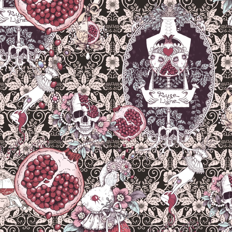 [Rouge Ligne] Rouge Ligne The Pomegranate Dress I Loved/Pink×Black