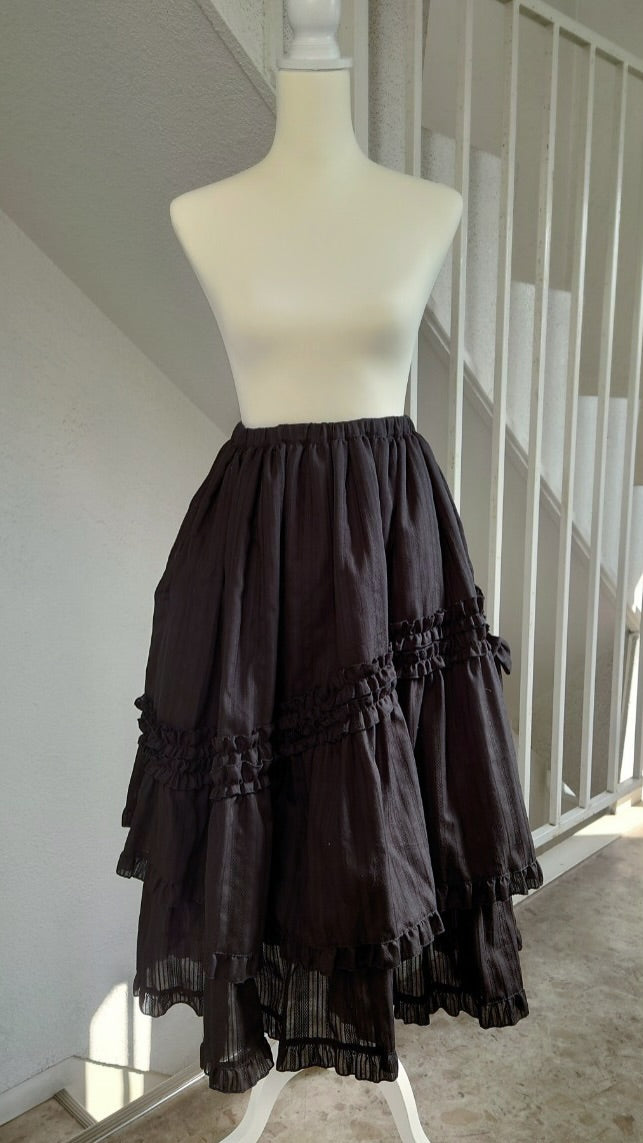 [Physical Drop] Physical Drop Ruffle Skirt [Black]