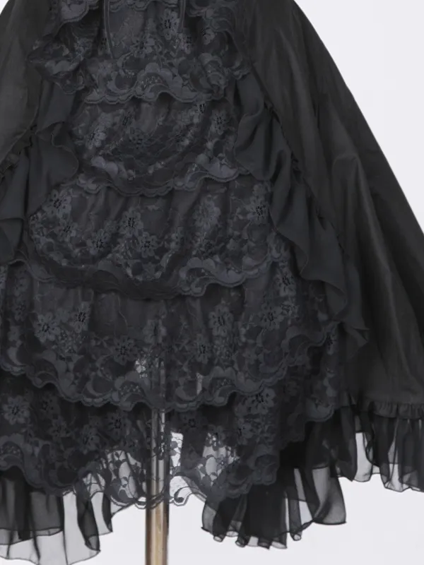 [MARBLE] Marble voluminous dress tuck dress with lace collar: white x white