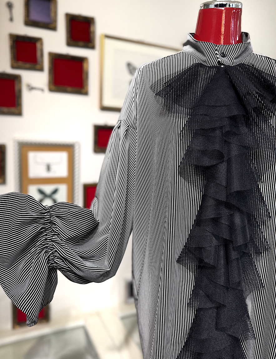 【Na+H】エヌエープラスエイチ　mirrorストライプシャツ