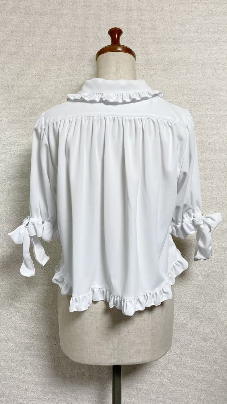 [Physical Drop] Physical Drop [Heat-shielding/UV] Retro Blouse [White]