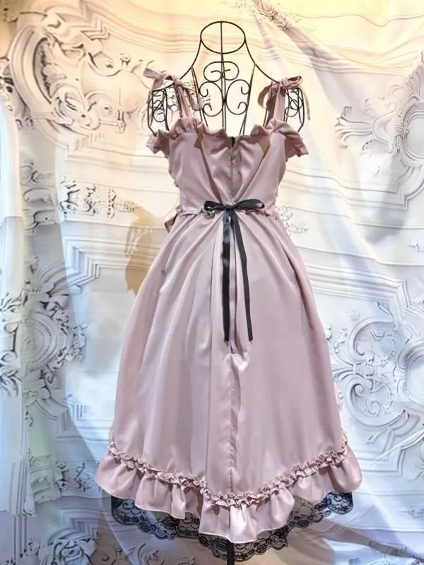 [Marmor] Marmor Babypuppen -Prinzessin Kleid: Schwarze x schwarze Spitze